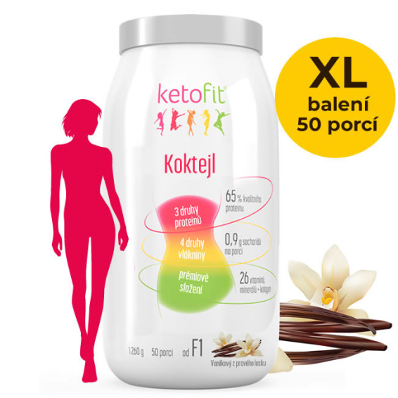 Premium proteinový koktejl Ketofit VANILKA pro aktivní život