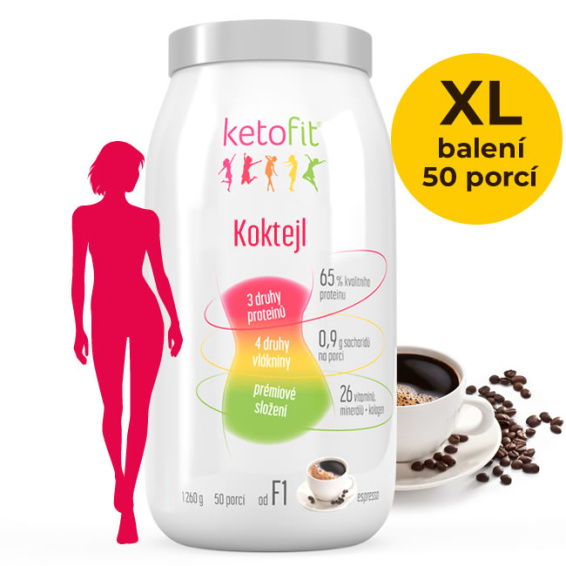 Espresso proteinový koktejl Ketofit pro aktivní život