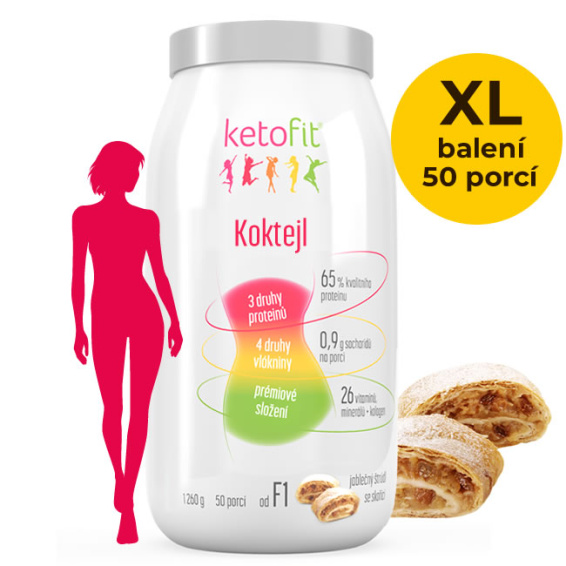 Proteinový keto koktejl jablečný štrúdl