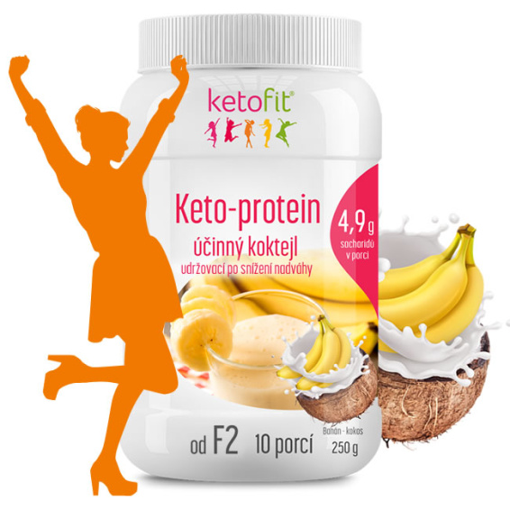 Keto - protein udržovací koktejl Ketofit po snížení nadváhy | Banán - kokos